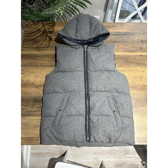 Gap Kids Other - Gap Kids Wool Blend Gray Hooded Puffer Vest Size XXL 14-16